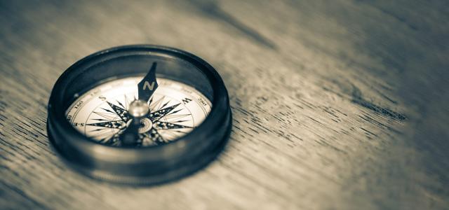 Antique golden compass